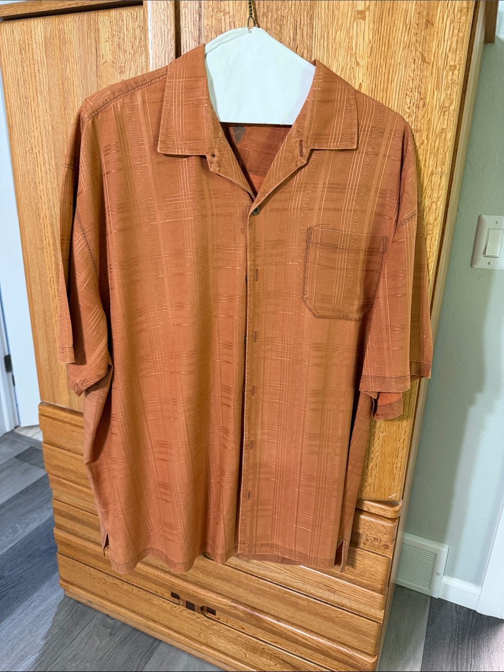 Men's Short-Sleeve Camp Shirt - Rust